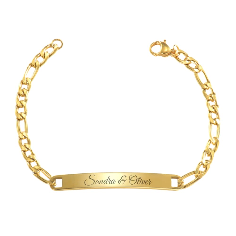 Gourmette acier dorée personnalisée - 2471