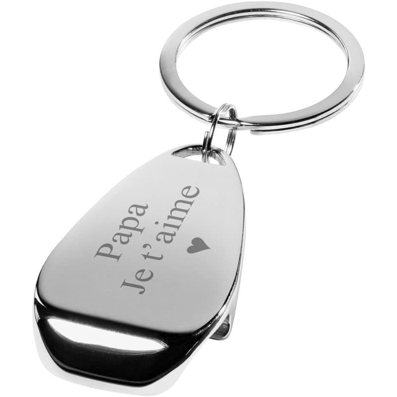 Porte-clé décapsuleur acier personnalisé - 2492