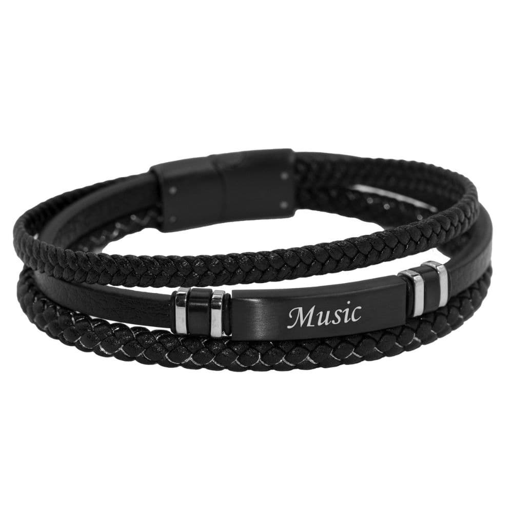 Bracelet cuir personnalisé trois brins - 2498
