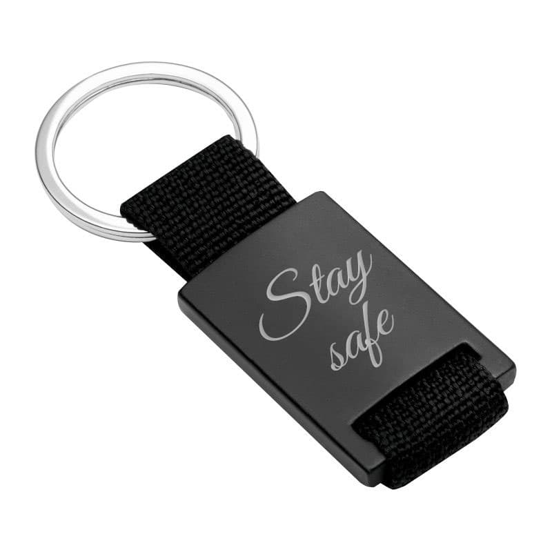 Porte-clé tissu noir personnalisé - 2501