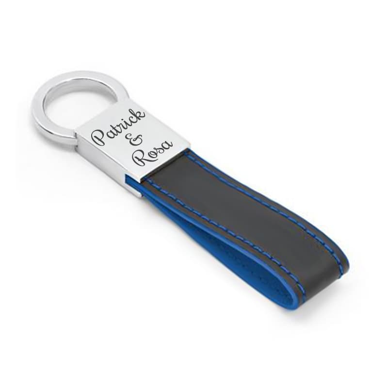 Porte-clé acier et cuir personnalisé - 2503