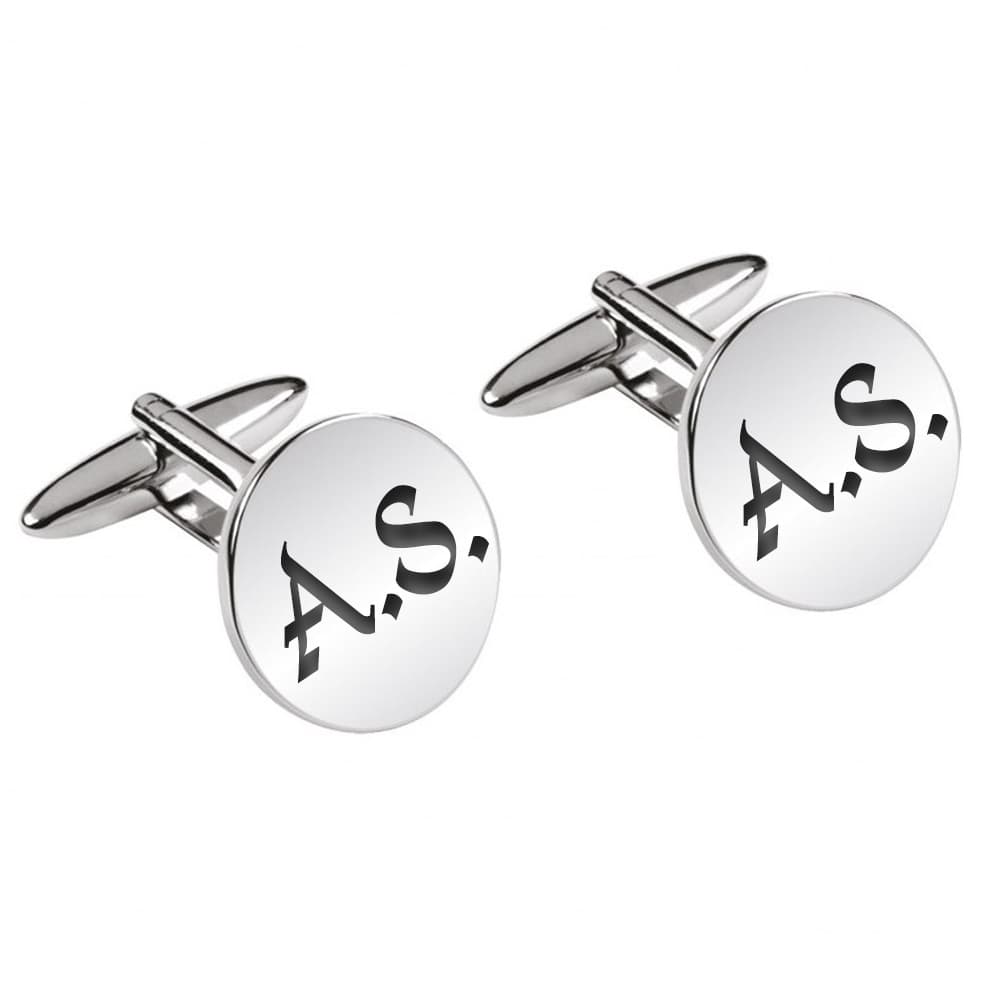 Boutons de manchette ronds acier personnalisés - 2522