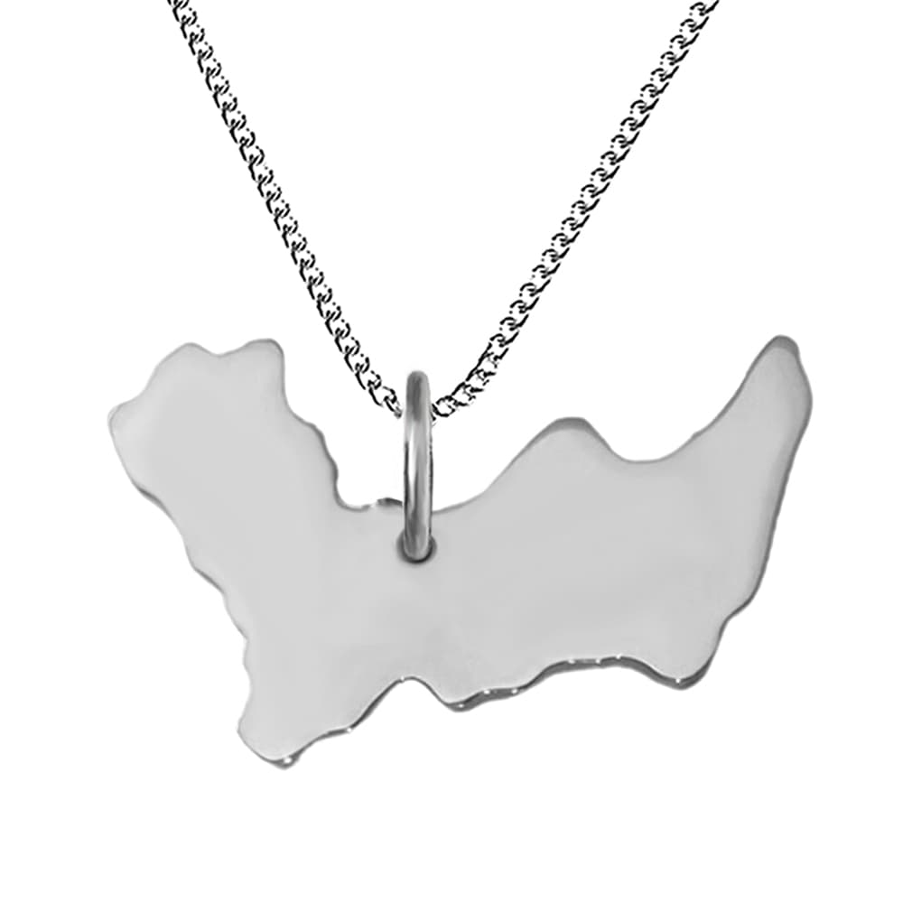 Pendentif argent île de Porquerolles personnalisé - 2549