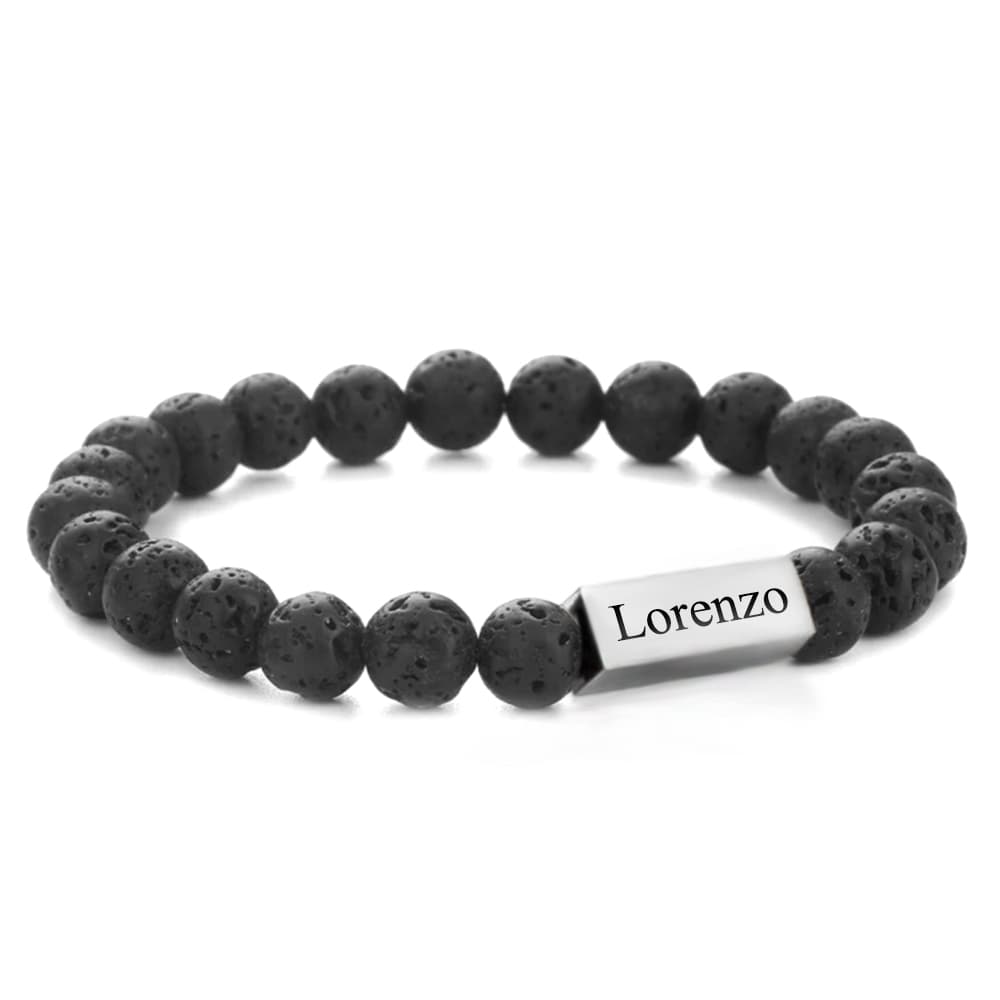 Bracelet pierre de lave personnalisé - 2569