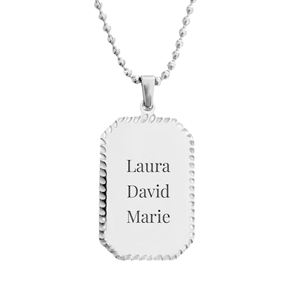 Pendentif plaque acier personnalisé - 2574