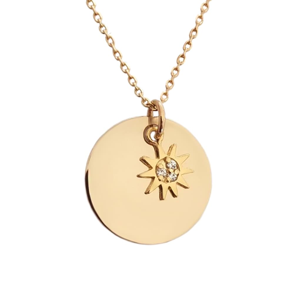 Pendentif soleil plaqué or personnalisé - 2580