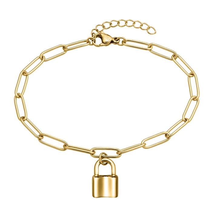 Bracelet cadenas acier doré personnalisé - 2620