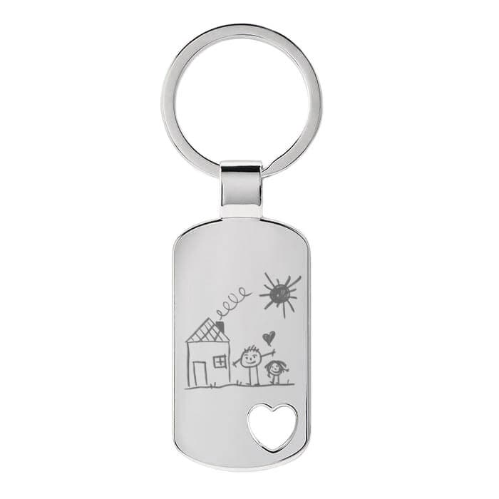 Porte-clé plaque avec votre dessin - 2630