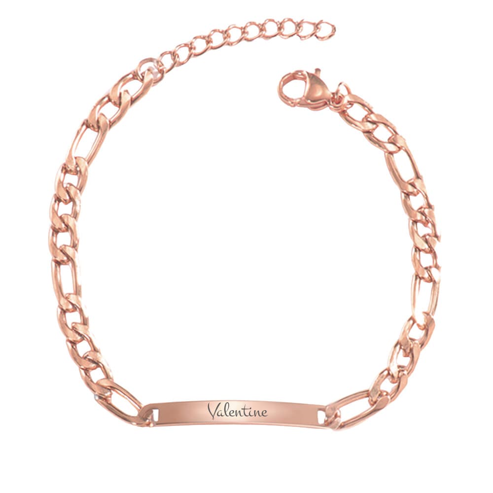 Gourmette acier rosée personnalisée - 2654