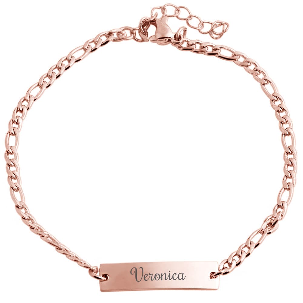 Gourmette acier rosée personnalisée - 2656