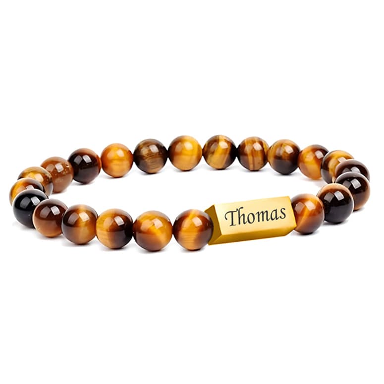Bracelet œil de tigre personnalisé - 2688