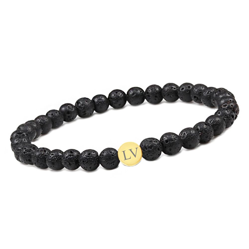 Bracelet pierre de lave personnalisé - 2690
