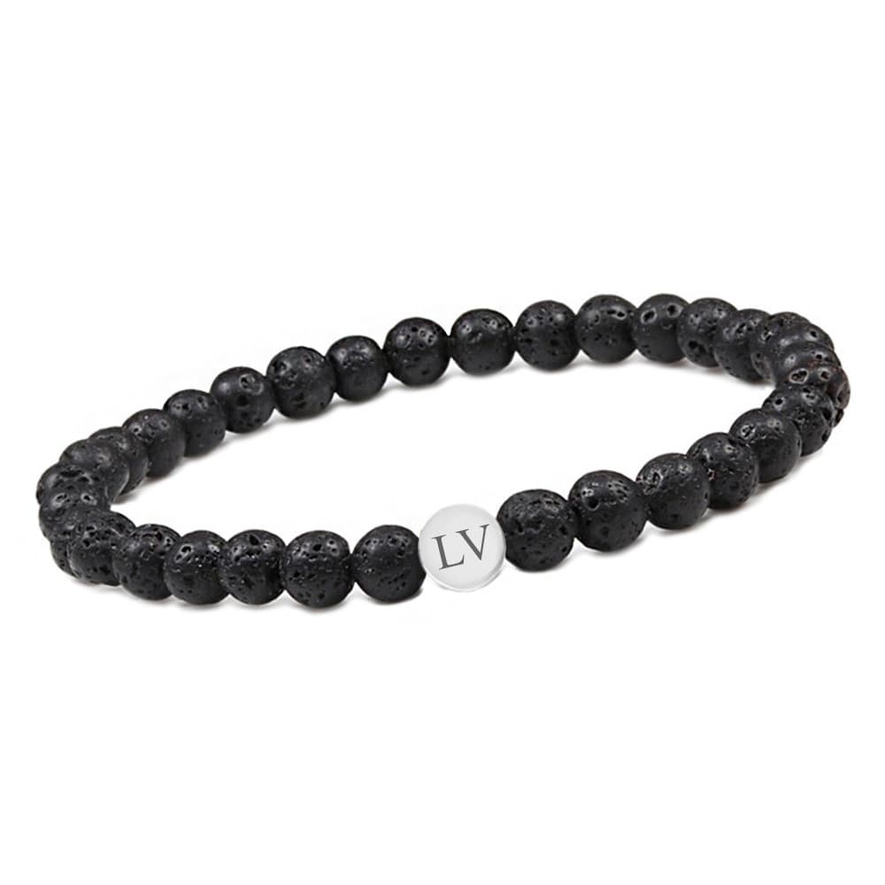 Bracelet pierre de lave personnalisé - 2692