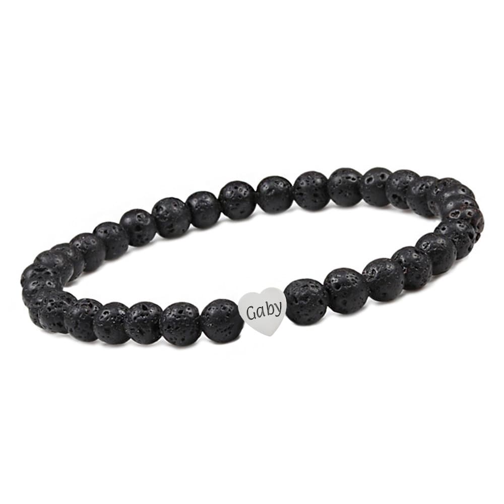 Bracelet pierre de lave personnalisé - 2693