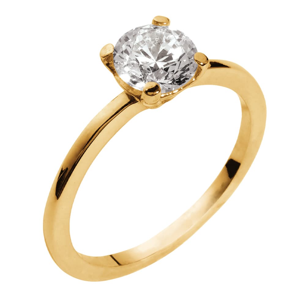 Bague de fiançailles plaqué or personnalisée - 2715