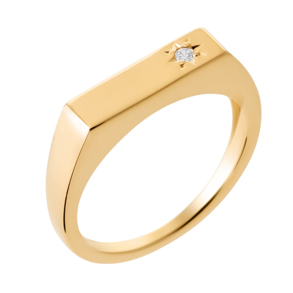 Chevalière femme plaqué or personnalisée - 2721