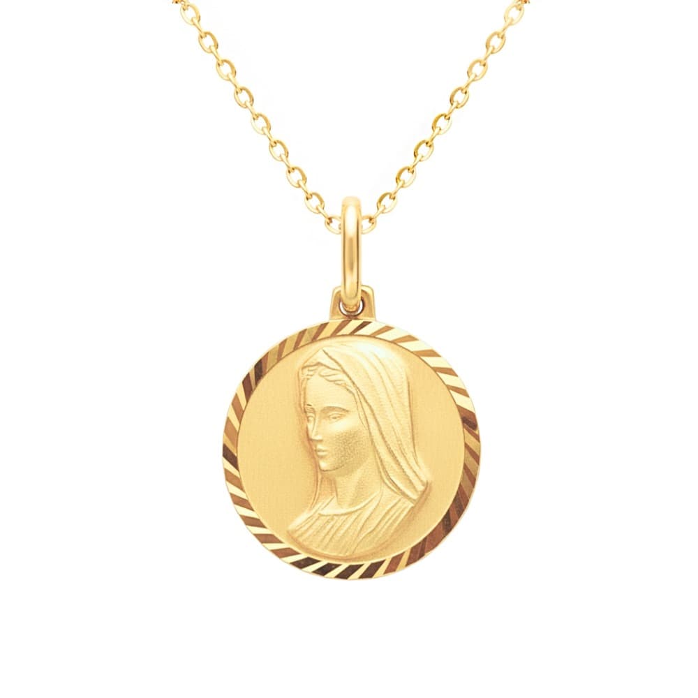 Pendentif vierge argent doré personnalisé - 2808