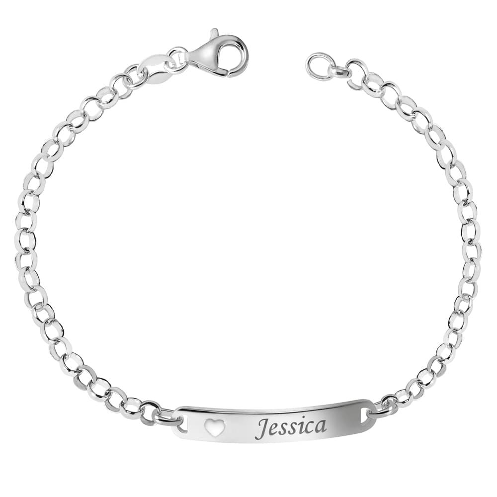 Gourmette argent cœur personnalisée - 2810