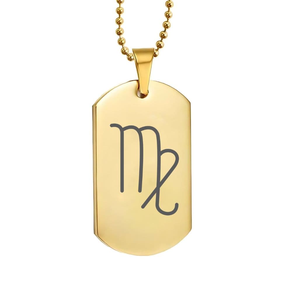 Pendentif zodiaque acier doré personnalisé - 2864
