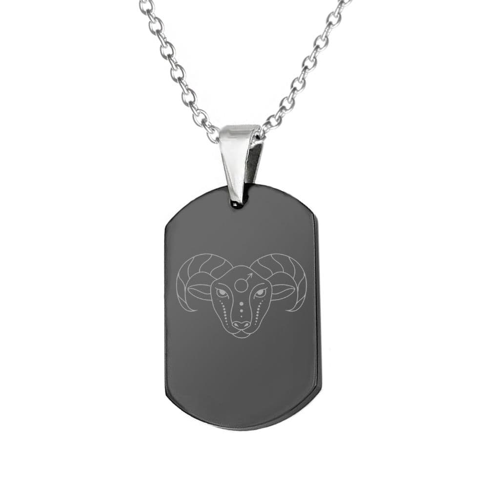 Pendentif zodiaque noir personnalisé - 2866