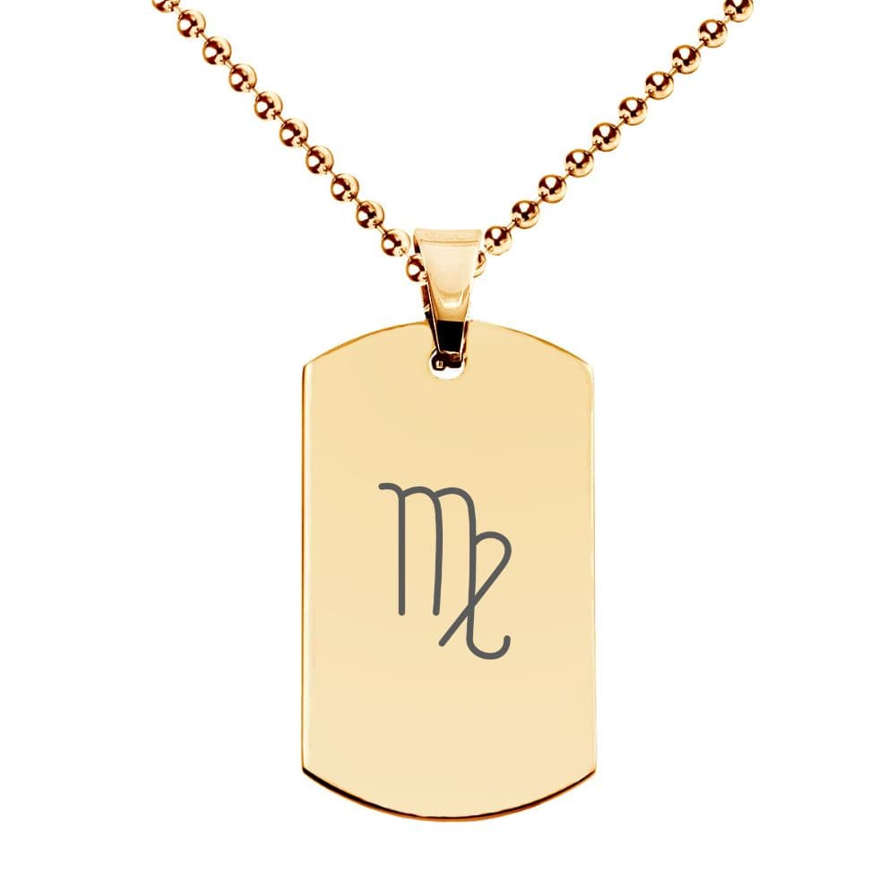 Pendentif zodiaque acier doré personnalisé - 2874