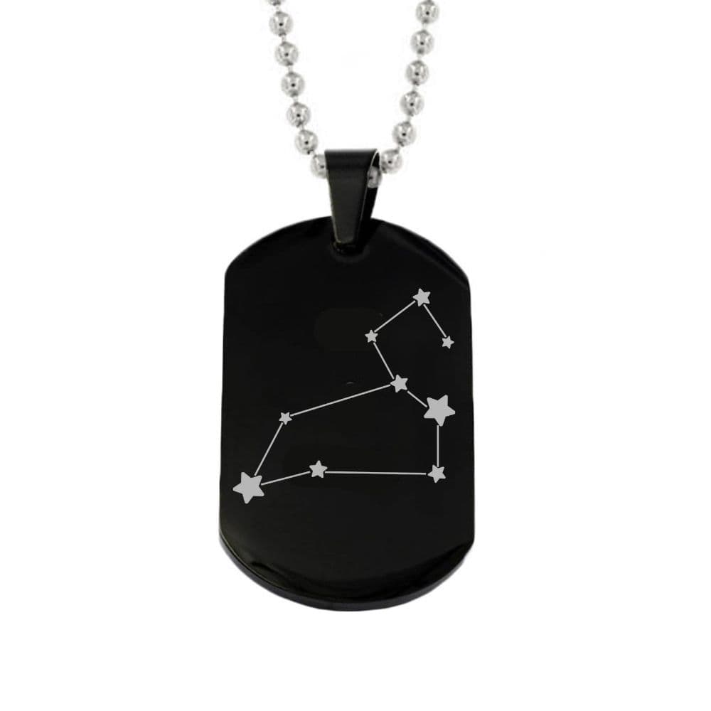 Pendentif zodiaque acier noir personnalisé - 2875
