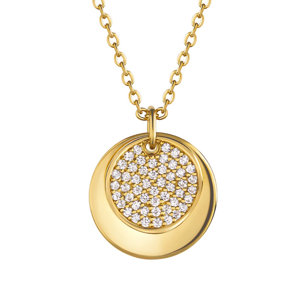 Chaine médaille argent dorée personnalisée - 2889