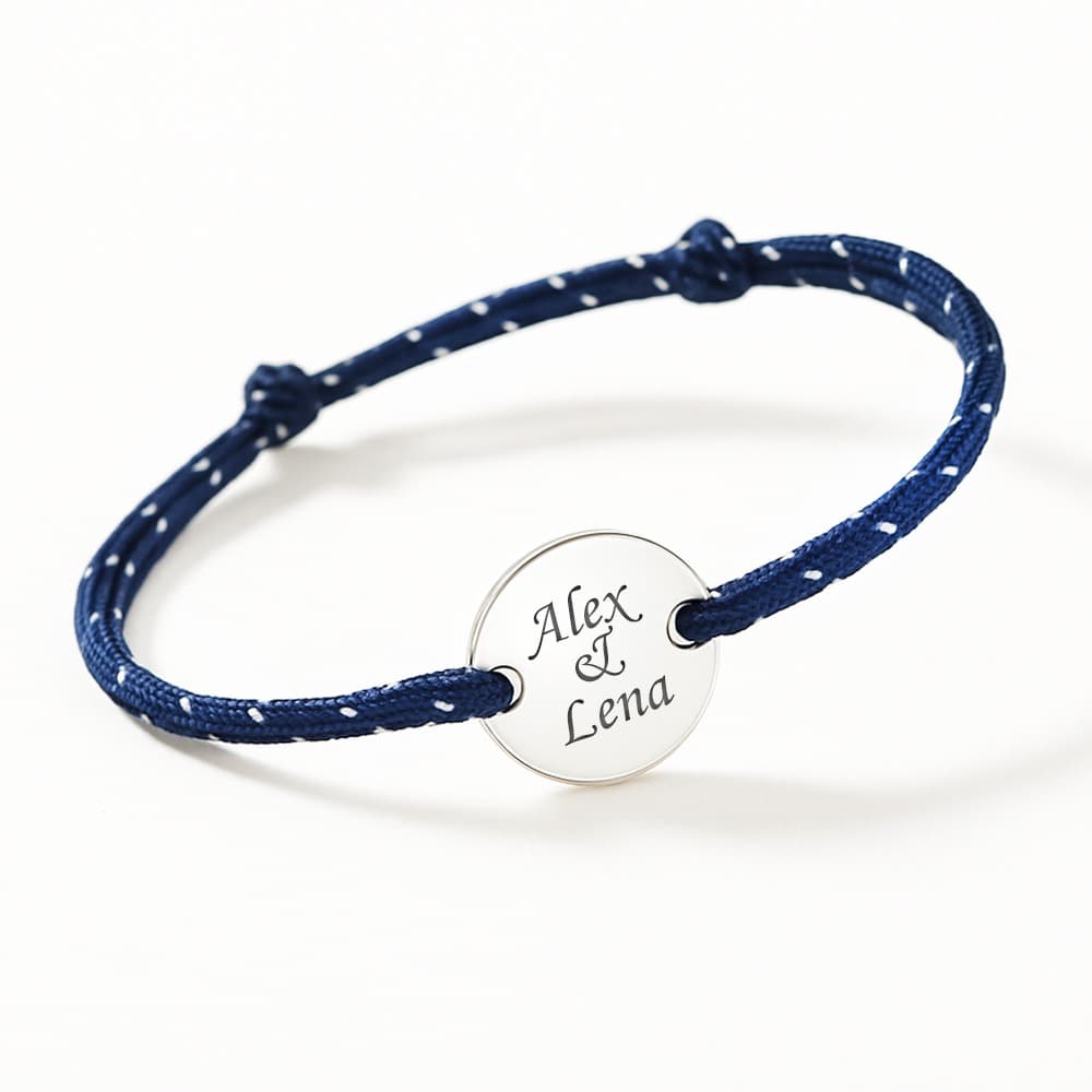 Bracelet cordon marin acier personnalisable - 2907
