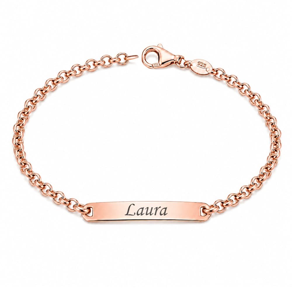 Gourmette argent rosé personnalisée - 2922