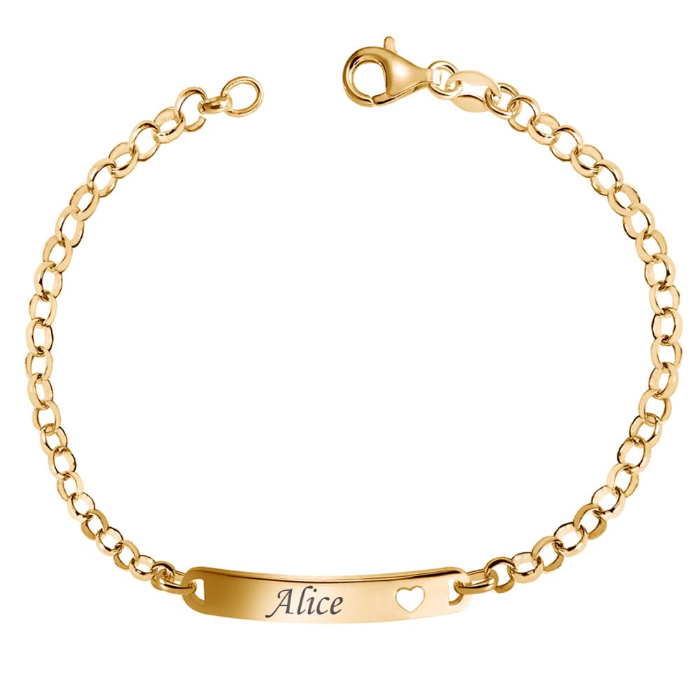 Gourmette argent doré cœur personnalisée - 2923 