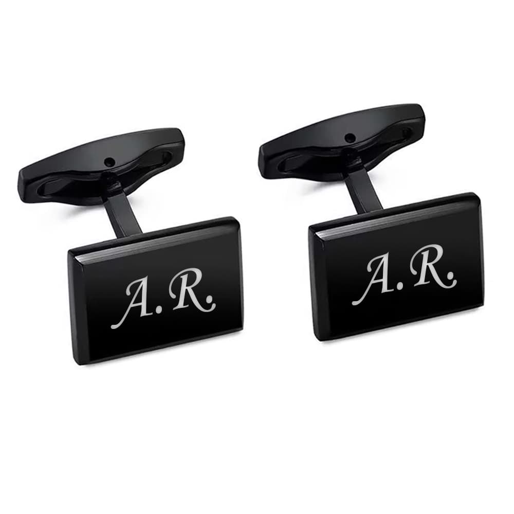 Boutons de manchette noirs personnalisés - 2931