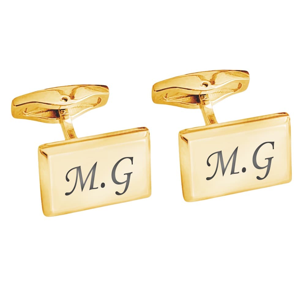 Boutons de manchette dorés personnalisés - 2933