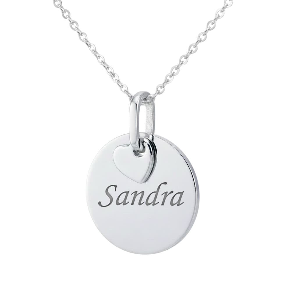 Pendentif argent avec petit coeur personnalisé - 2937