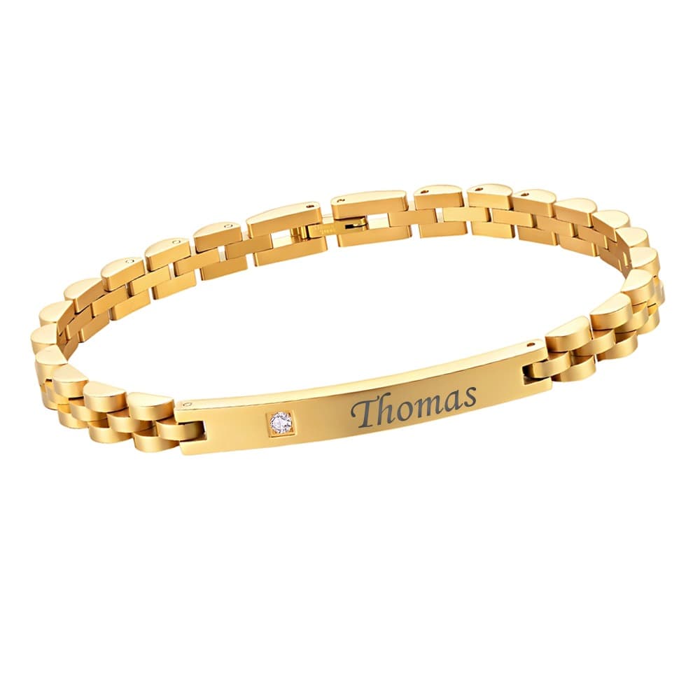 Bracelet acier doré personnalisé - 2946