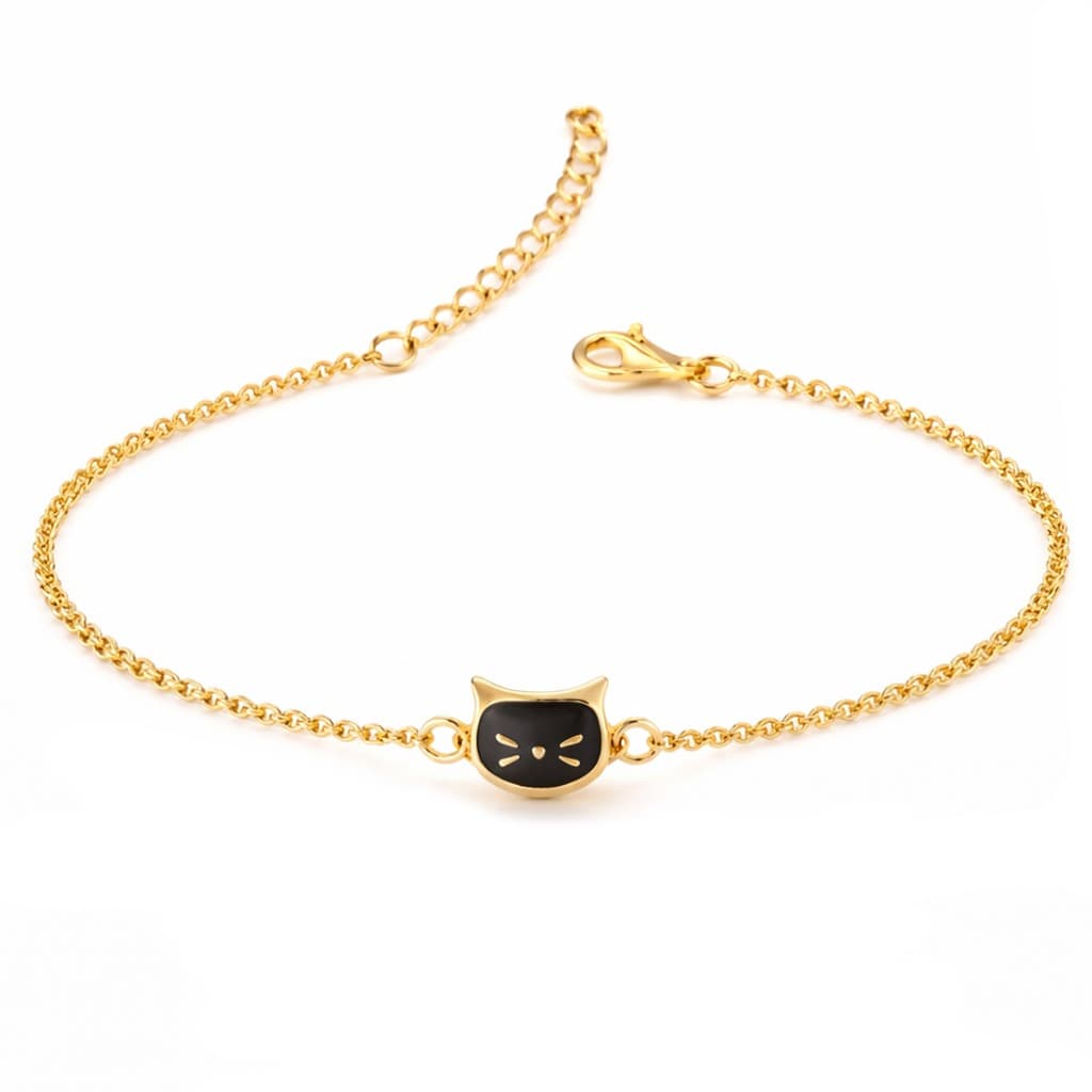 Bracelet chat plaqué or personnalisé - 2950