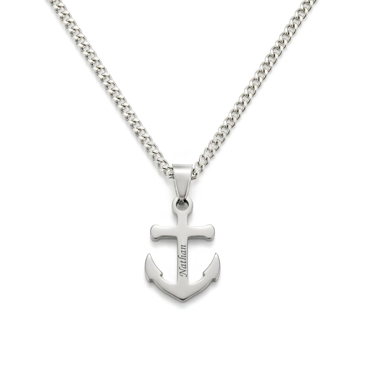 Pendentif ancre acier personnalisé - 2960