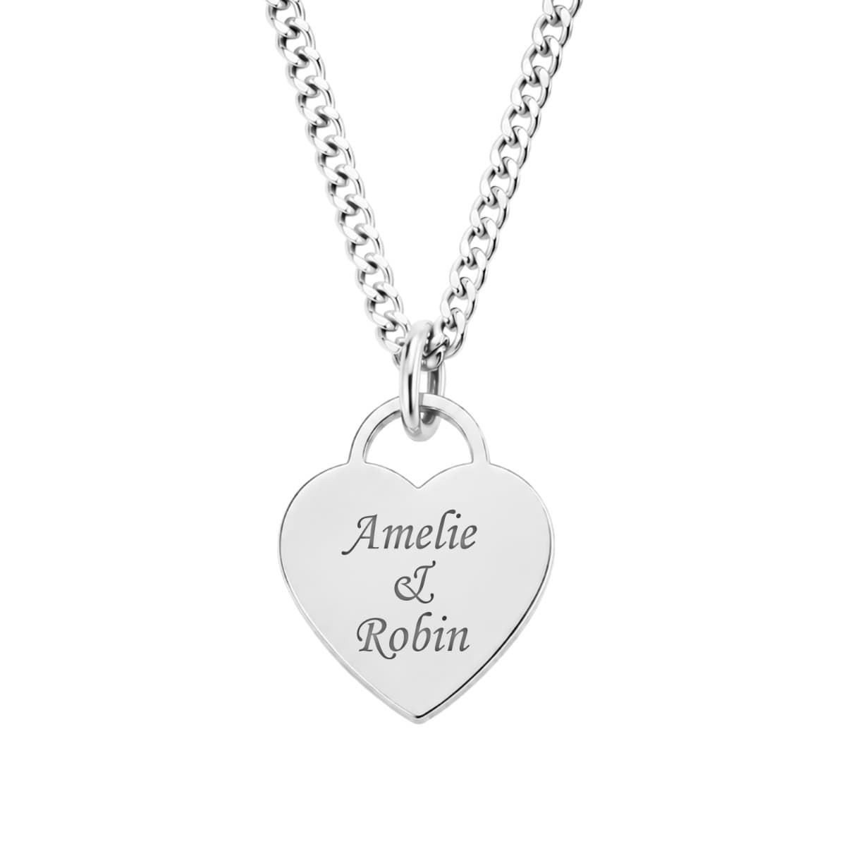 Pendentif coeur acier personnalisé - 2966