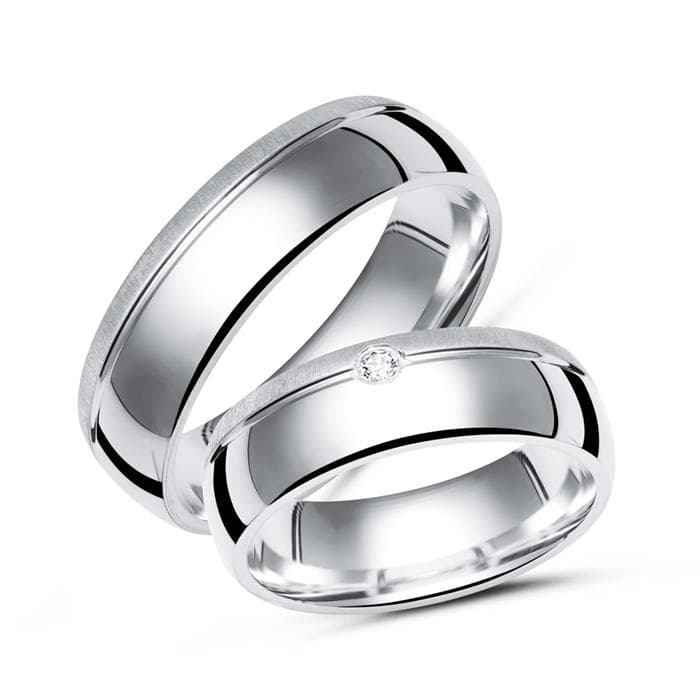 Alliances argent personnalisées - 0312