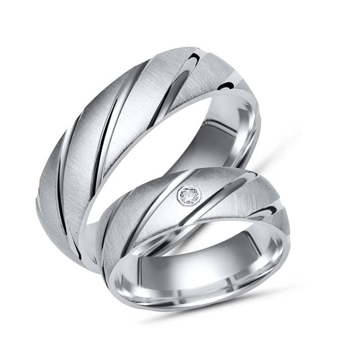 Alliances argent personnalisées - 0315