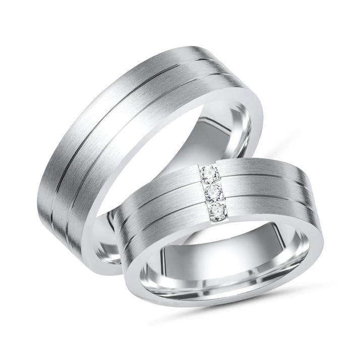 Alliances argent personnalisées - 0316