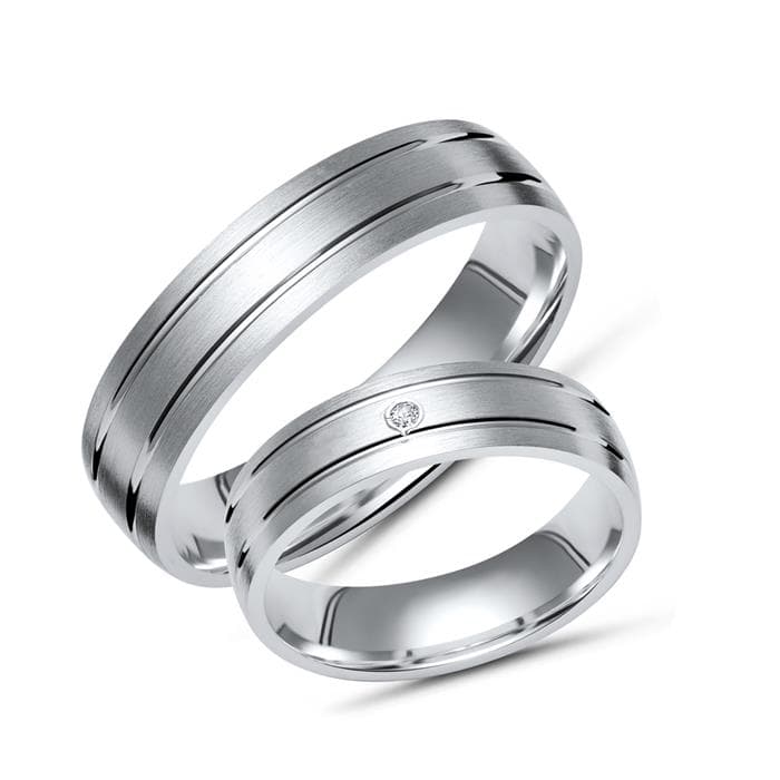 Alliances argent personnalisées - 0317