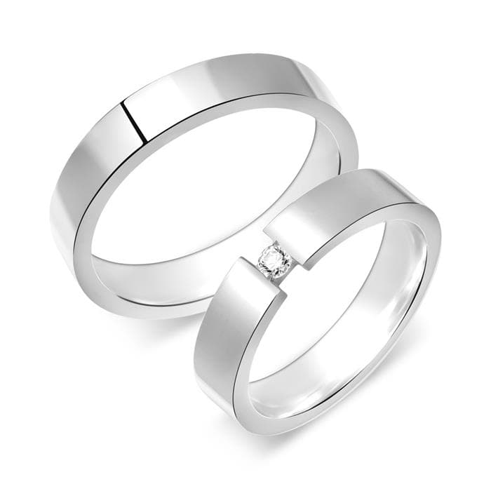 Alliances argent personnalisées - 0319