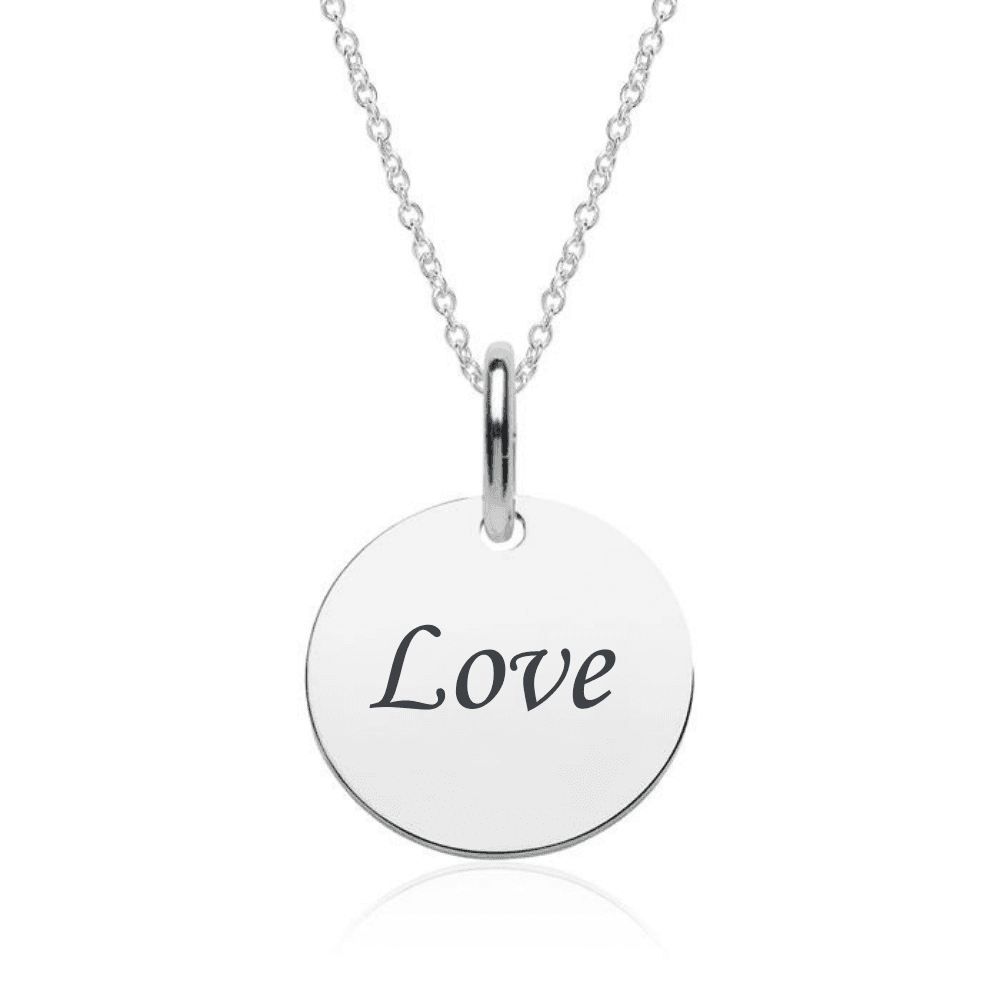 Pendentif rond argent personnalisé - 0584