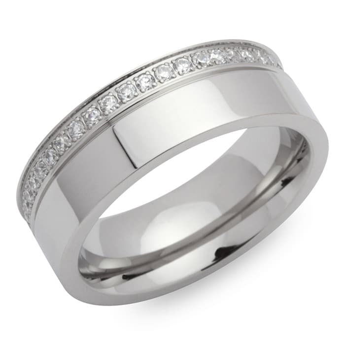 Bague acier femme personnalisée - 0800