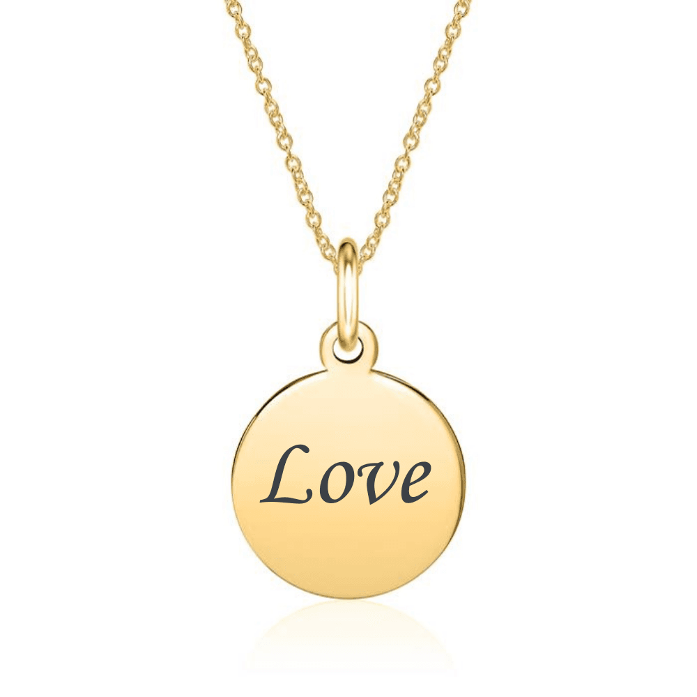 Pendentif rond argent doré personnalisé - 0915