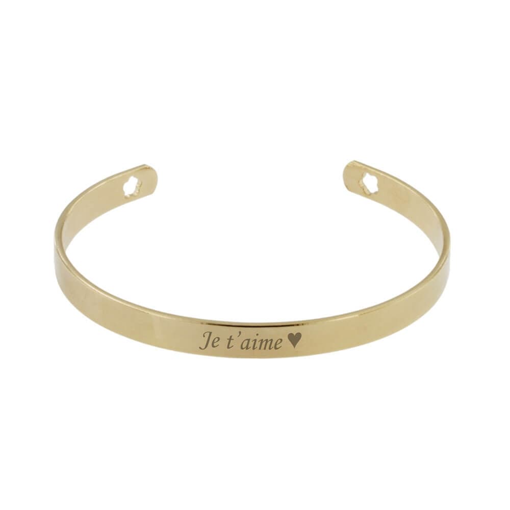 Bracelet jonc plaqué or personnalisé - 2356