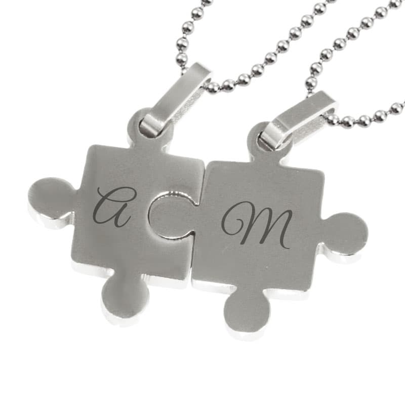 Duo pendentif puzzle personnalisable - 2376