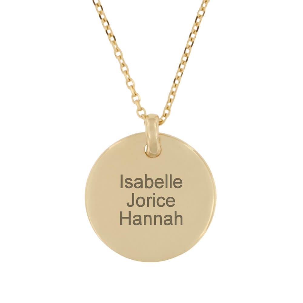 Pendentif rond argent doré personnalisé - 2358