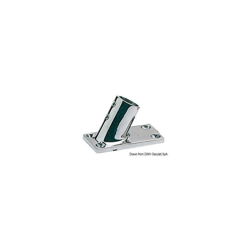 Platines pour balcons 22mm Rectangulaire 60°