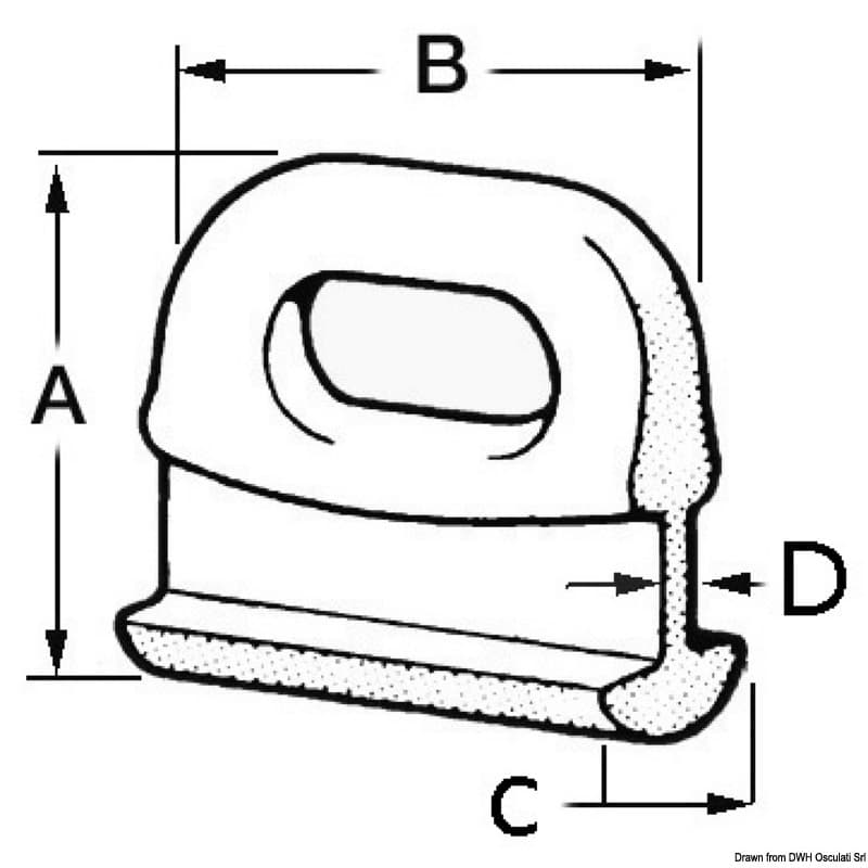 Coulisseau pour grand-voile 25mm